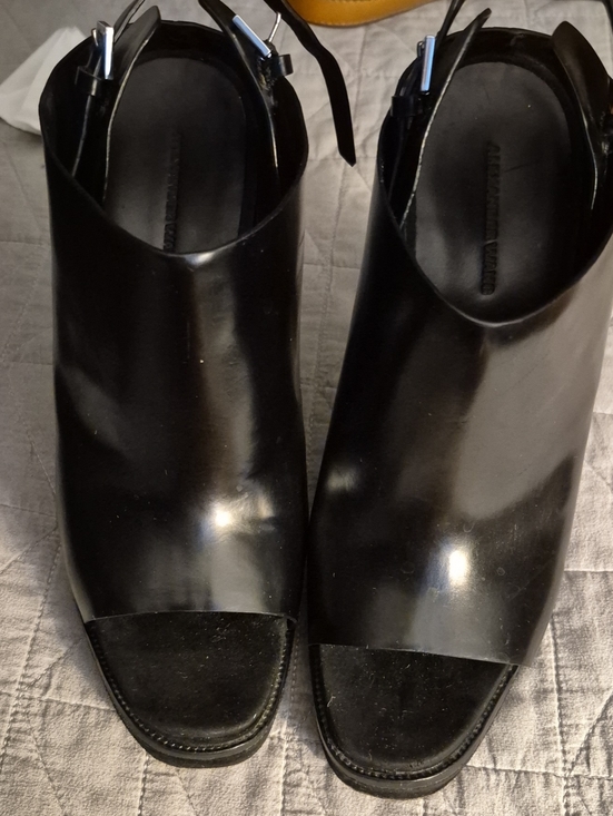 Alexander Wang Shoes - Alexander Wang Black Open-Toe Leather Mules